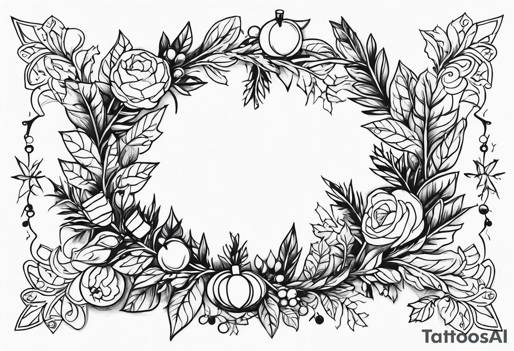 Festive Christmas Wreath tattoo idea