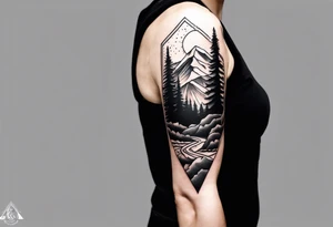 2 hikers in the southwest usa on the forearm tattoo idea