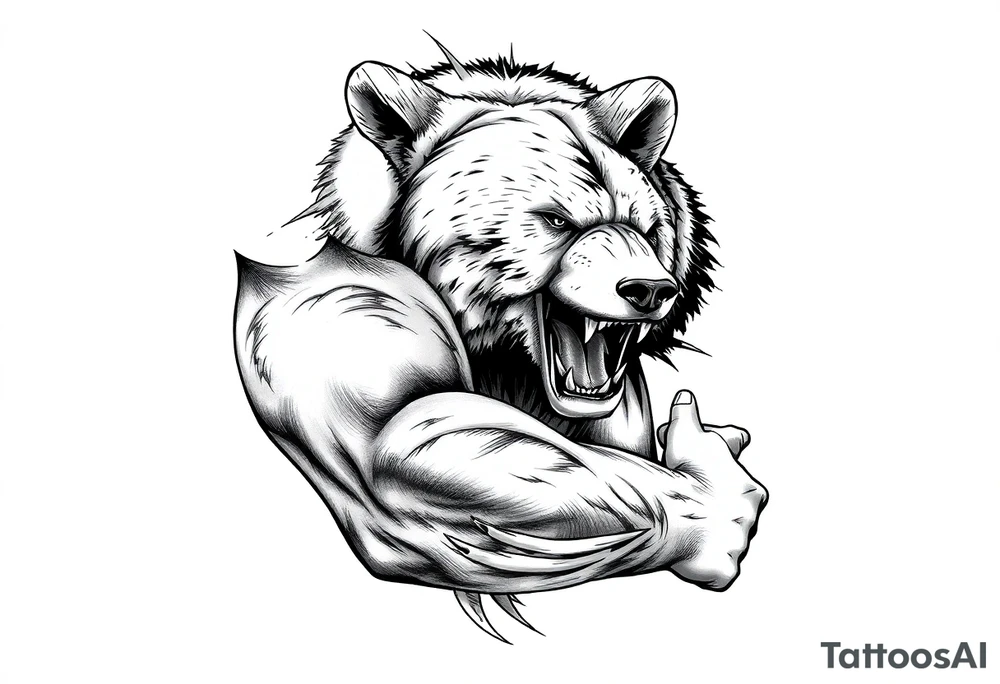 Powerful bear which protects tattoo idea