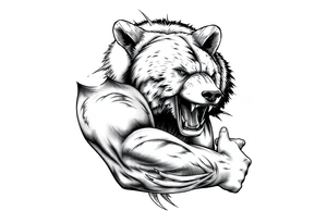 Powerful bear which protects tattoo idea