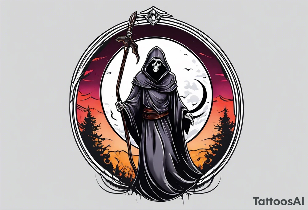 Grim reaper with a halo tattoo idea
