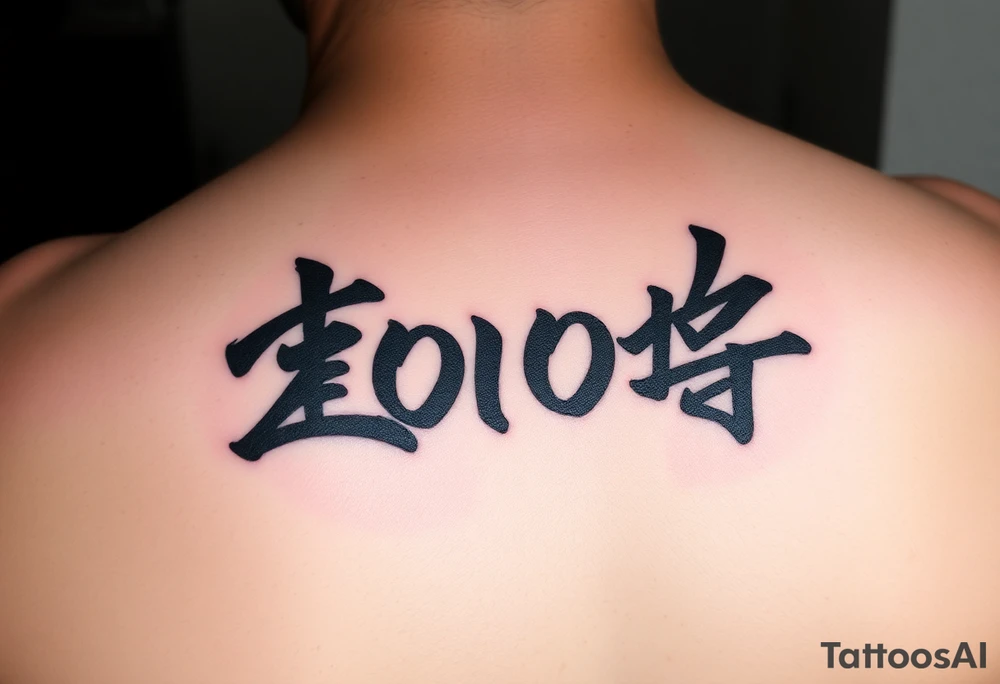 The date 30th of December 2006 in kanjis style sosho with and thin lines tattoo idea