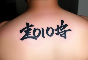 The date 30th of December 2006 in kanjis style sosho with and thin lines tattoo idea