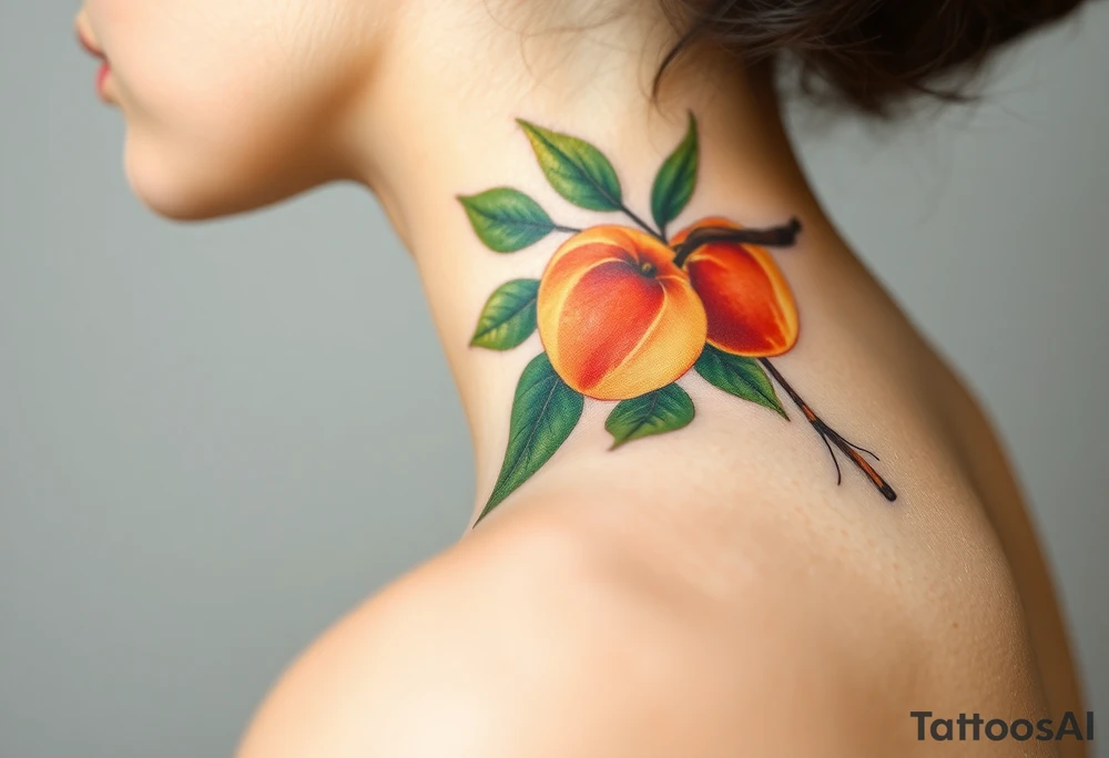 Peaches on tree tattoo idea