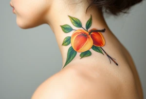 Peaches on tree tattoo idea