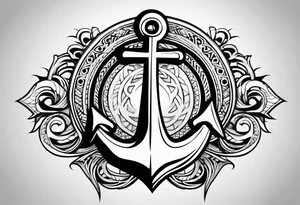 Simple Anchor with tribal tattoo idea