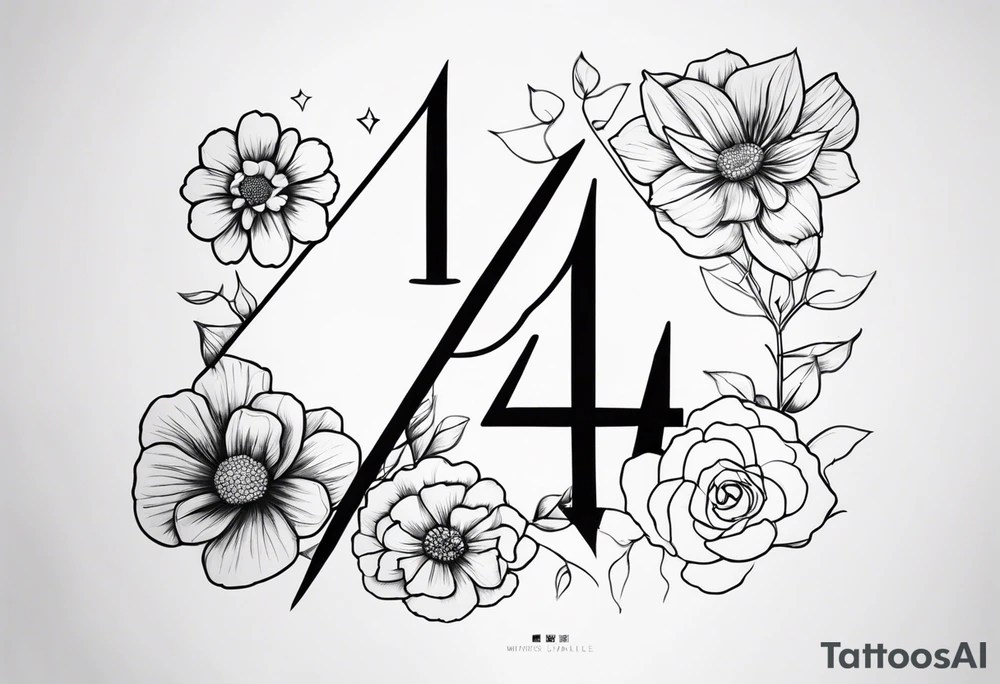number 4 tattoo idea