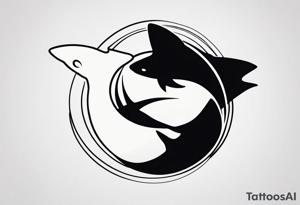 shark yin yang tattoo idea
