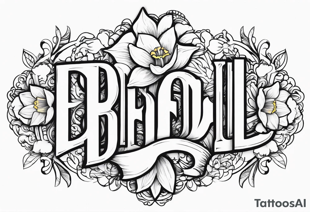 Daffodil birth flower chain tattoo idea