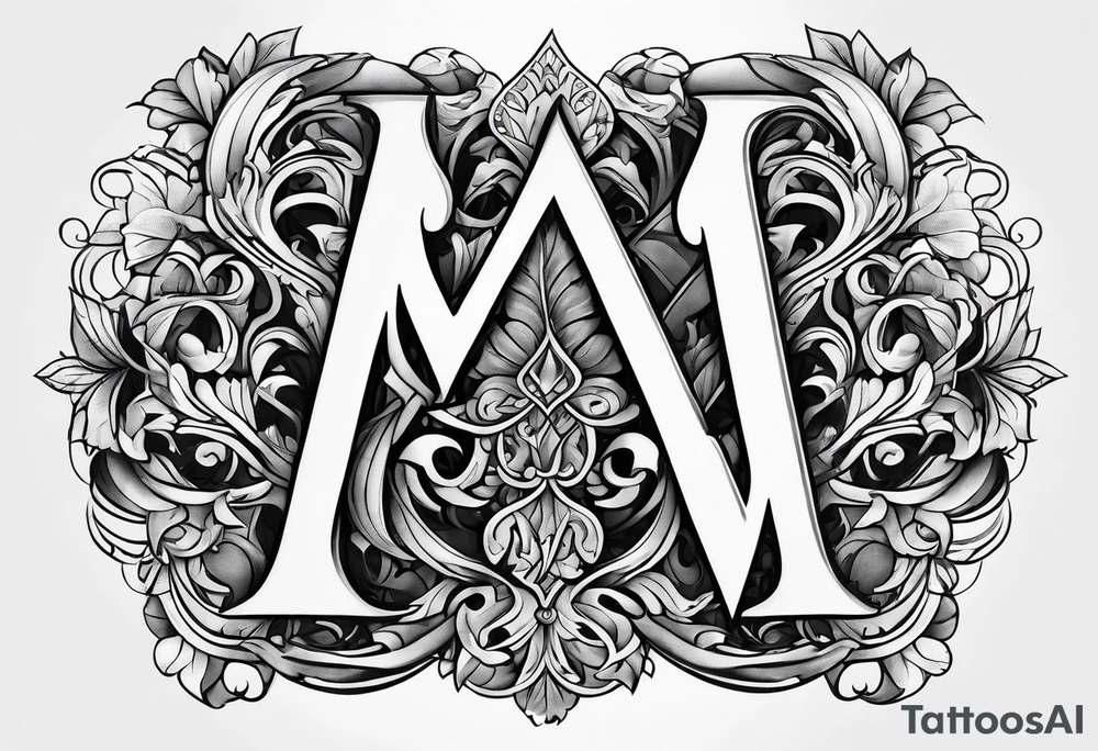 Letters M and S intertwined tattoo idea