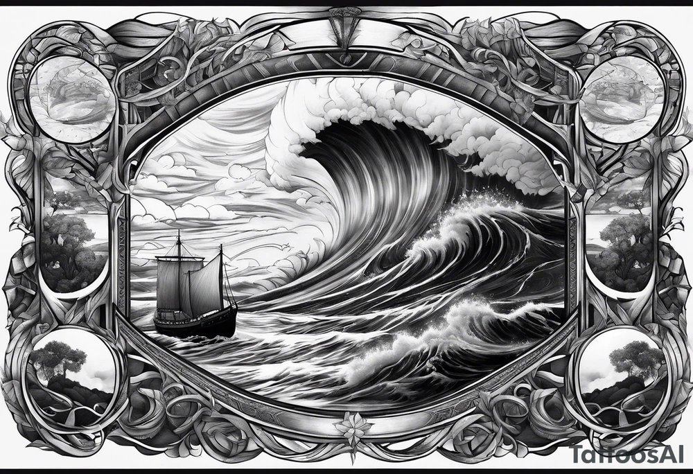 Noah’s arc with names tattoo idea