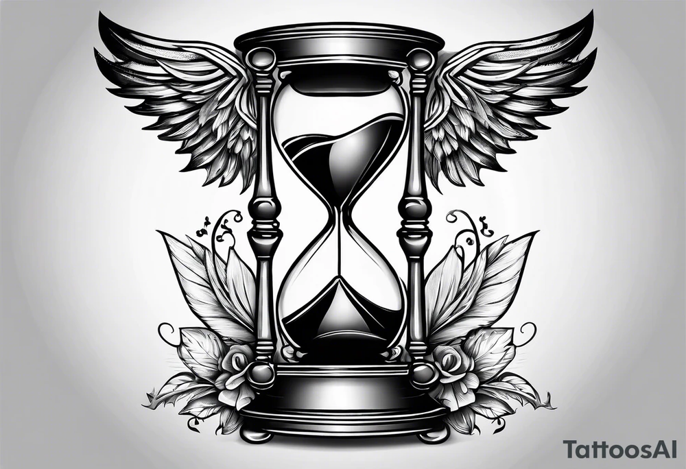 hourglass with wing carpe diem for men tattoo idea