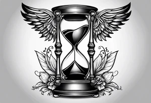 hourglass with wing carpe diem for men tattoo idea