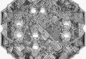 Hexagon linked ice crystal cloud tattoo idea