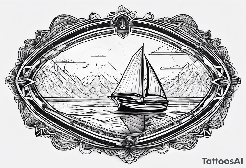 Quote “I see you there” with a boat tattoo idea