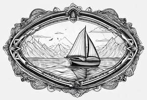 Quote “I see you there” with a boat tattoo idea