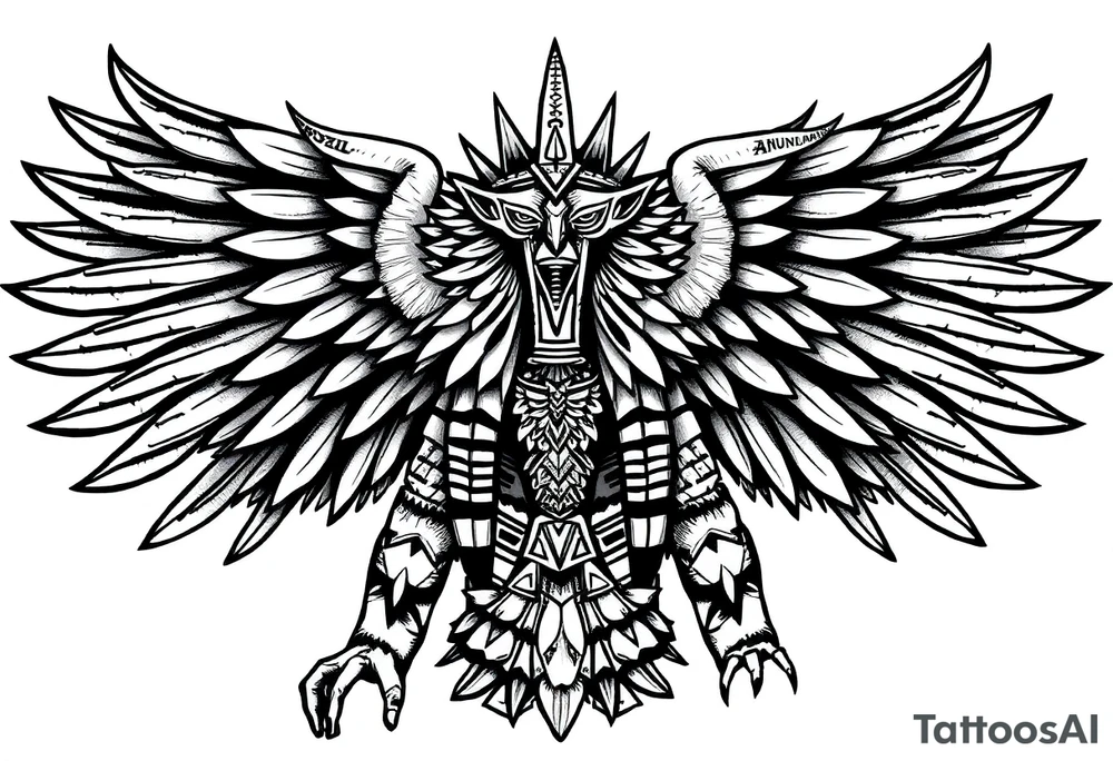 Enlil anunnaki god with his name above tattoo idea
