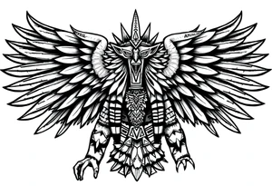 Enlil anunnaki god with his name above tattoo idea