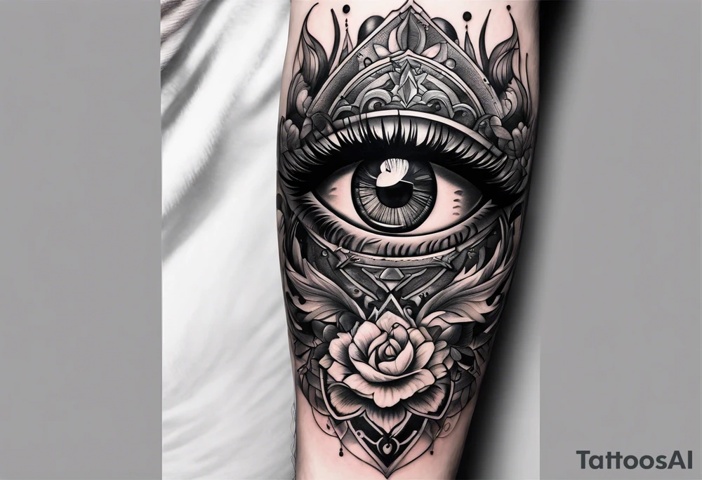 forearm has to involve June birth year and a eye tattoo idea