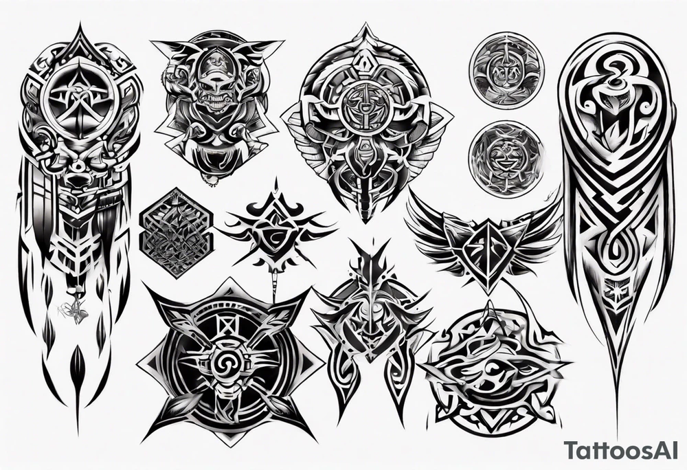Tribal pectoral tattoo idea