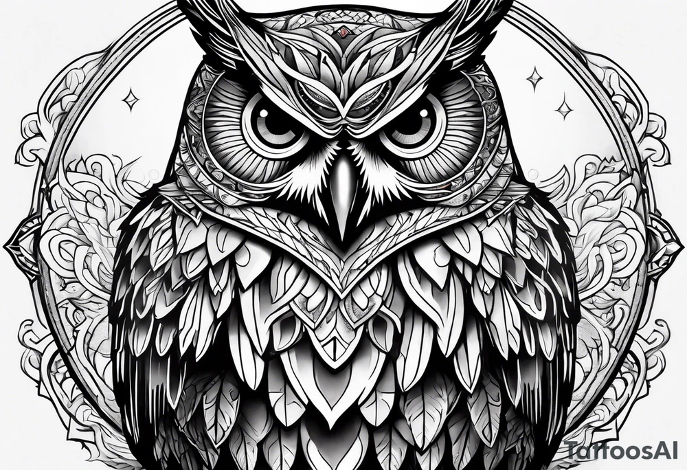 king evil owl tattoo idea