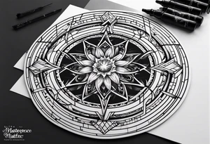 tattoo idea with circular shape for cancer Zodiac sign tattoo idea