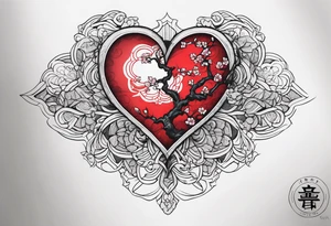 broken heart fine 
line tattoo idea
