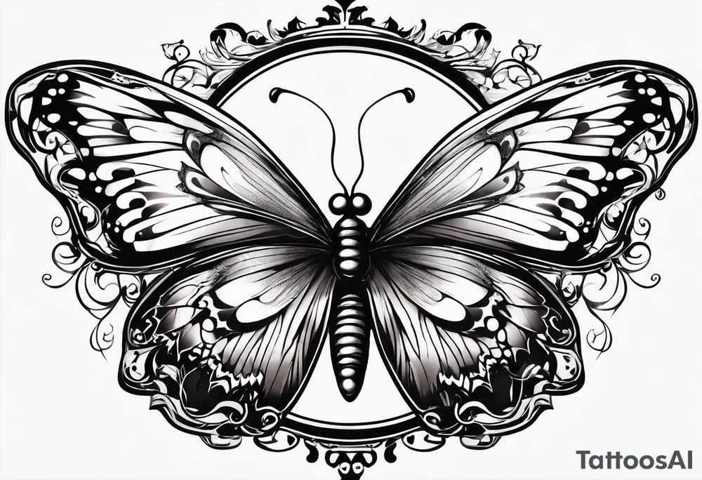 Butterflies with fire tattoo idea
