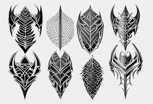 Dragon scale armor symmetrical tattoo idea