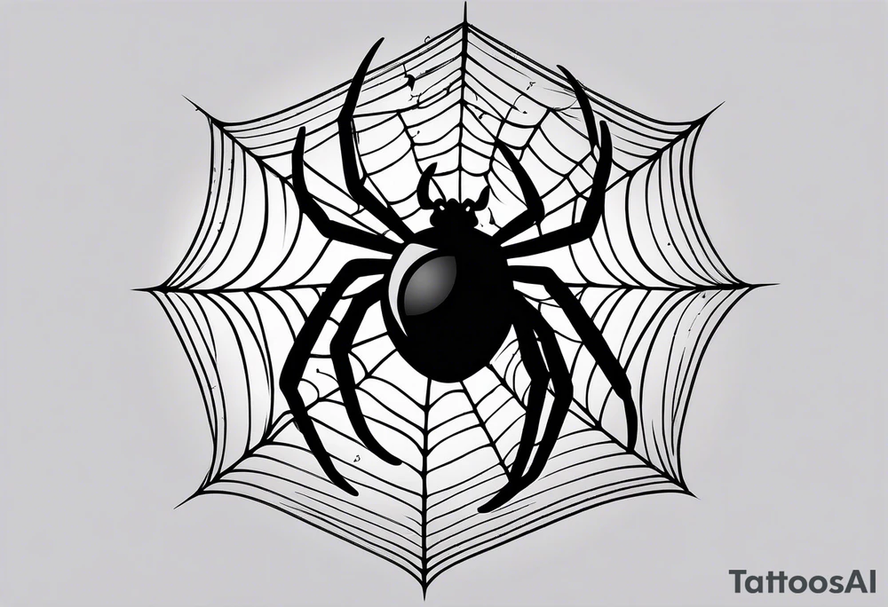 spider web hangin  under moon for neck tatto tattoo idea