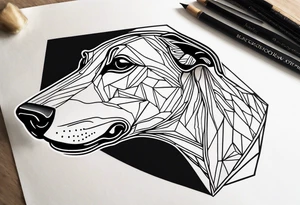 Greyhound head, majestic, inside diamond shape tattoo idea