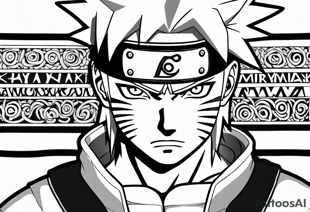 naruto headband with the letters AR in the middle tattoo idea