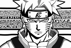 naruto headband with the letters AR in the middle tattoo idea