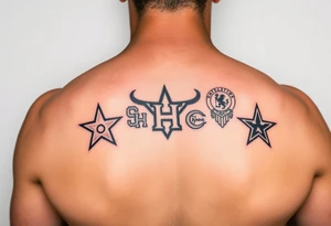 Combine all athletics Houston team logos into one nice one tattoo idea