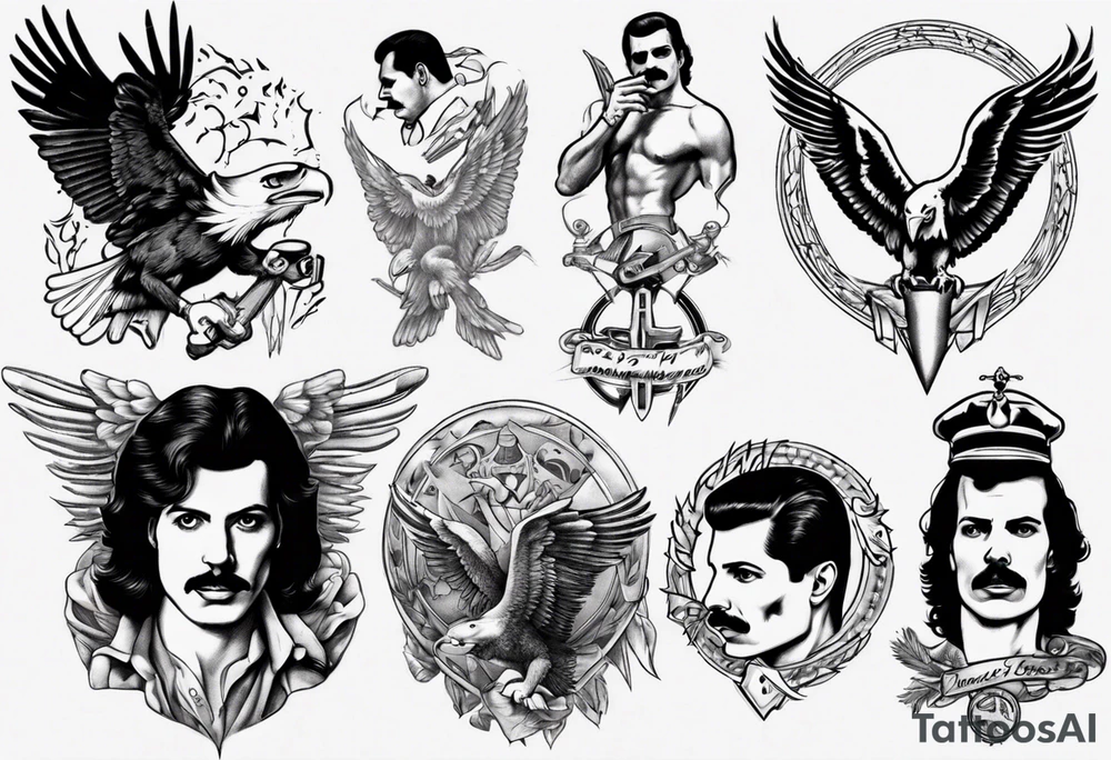 freddie mercury and an eagle tattoo idea