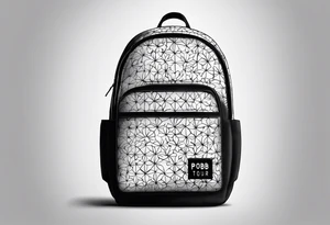 Backpack with the words 'PBOB on tour 2024' with a hidden weed leaf tattoo idea