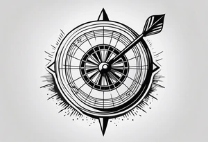 Dart thrown at a dartboard tattoo idea