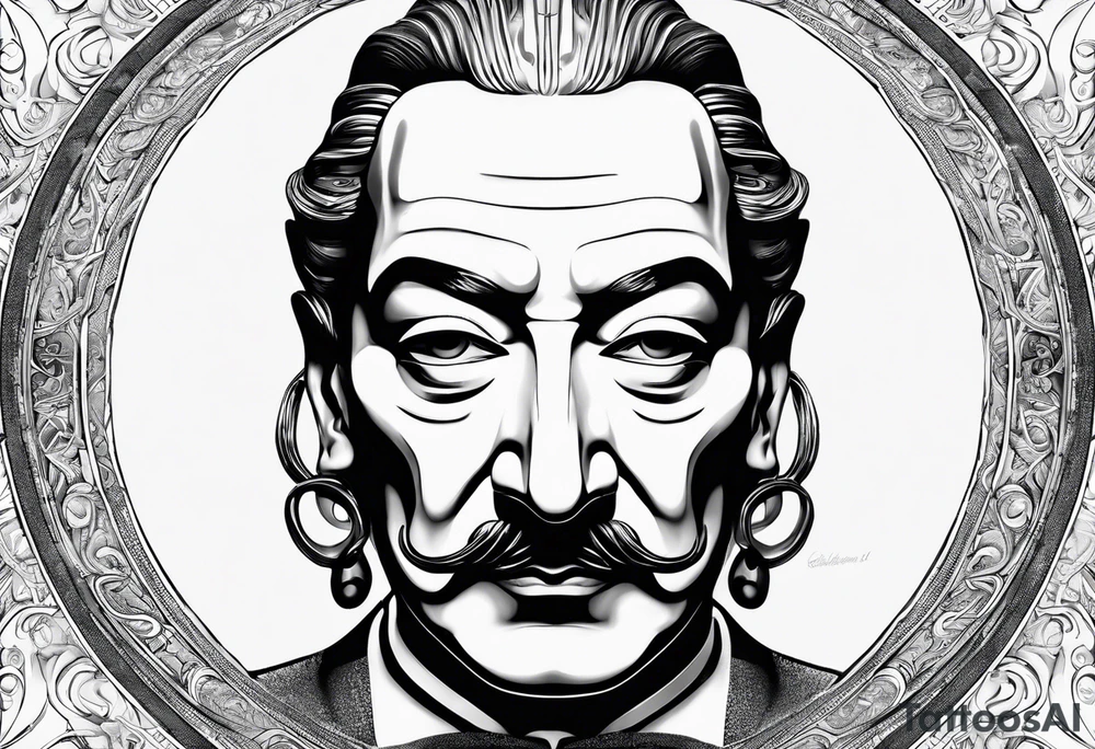 Dali mask, computer, knowledge tattoo idea