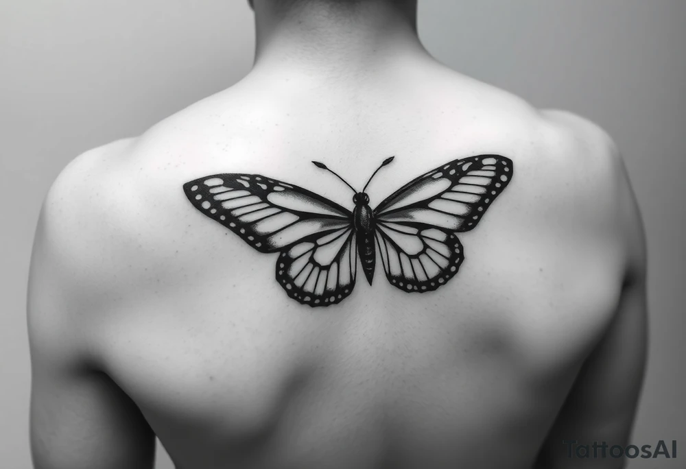 Butterfly that says she stayed tattoo idea