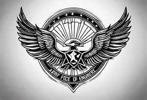 US Air Force symbol with the Civil Engineer logo inside it tattoo idea