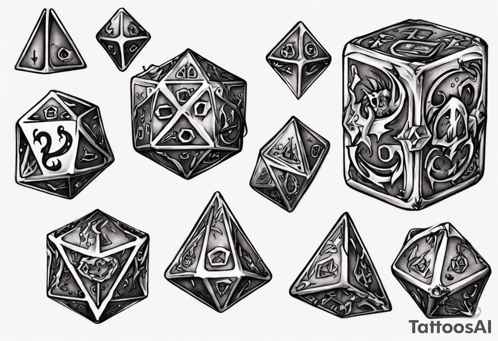 Dungeon and dragons dice tattoo idea