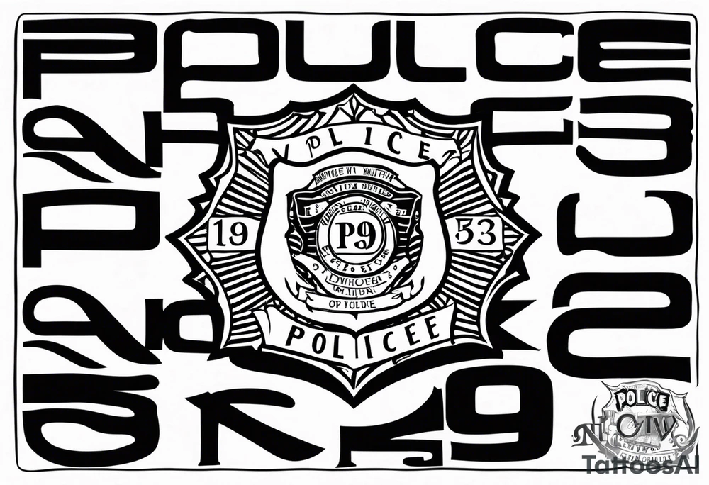 Matthew 5:9 verse with police number 1943 tattoo idea