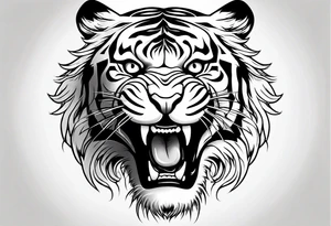 tiger smiling leaping tattoo idea