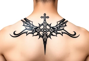 Tribal religious tattoo idea
