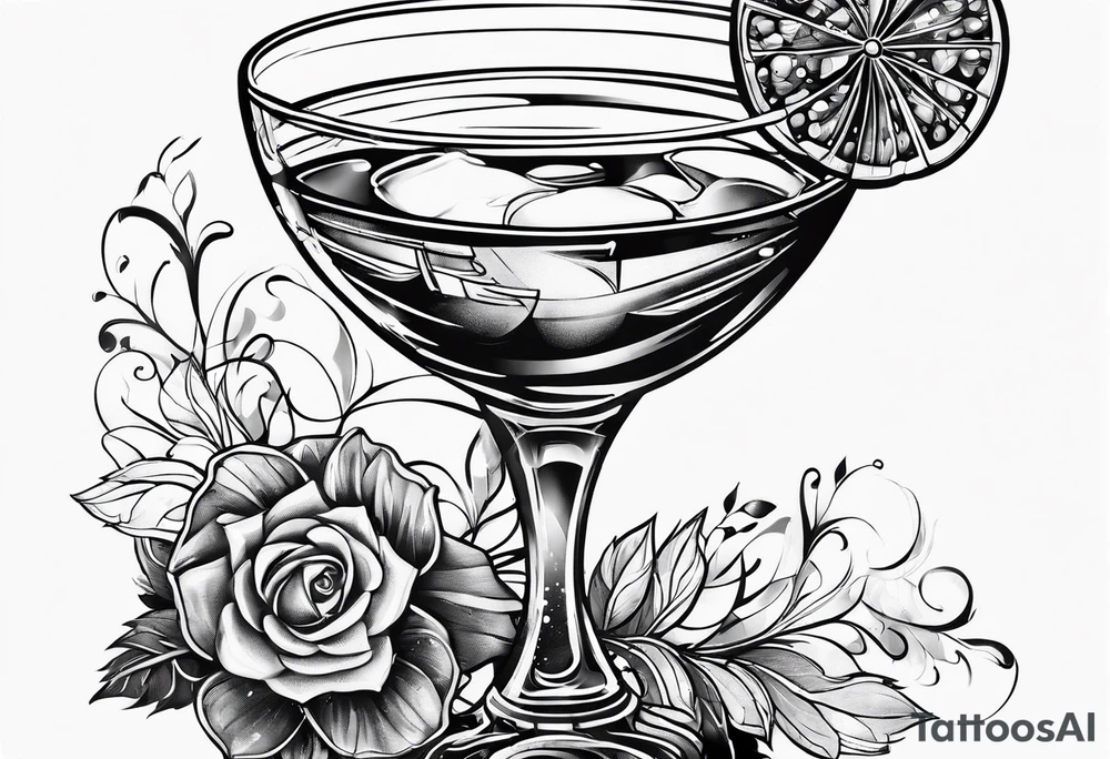 coupe cocktail glass
 glass tattoo idea