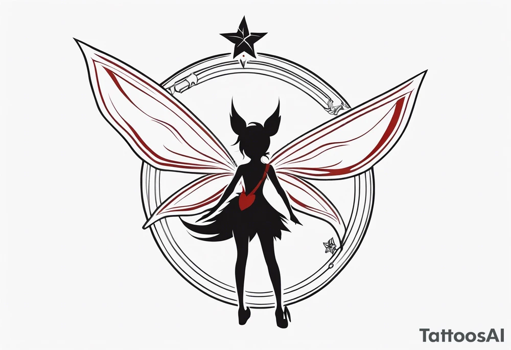 A fairy with a tail inspired by the Fairy Tail anime guild logo tattoo idea