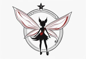 A fairy with a tail inspired by the Fairy Tail anime guild logo tattoo idea