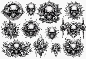 Upper thigh gears tattoo idea