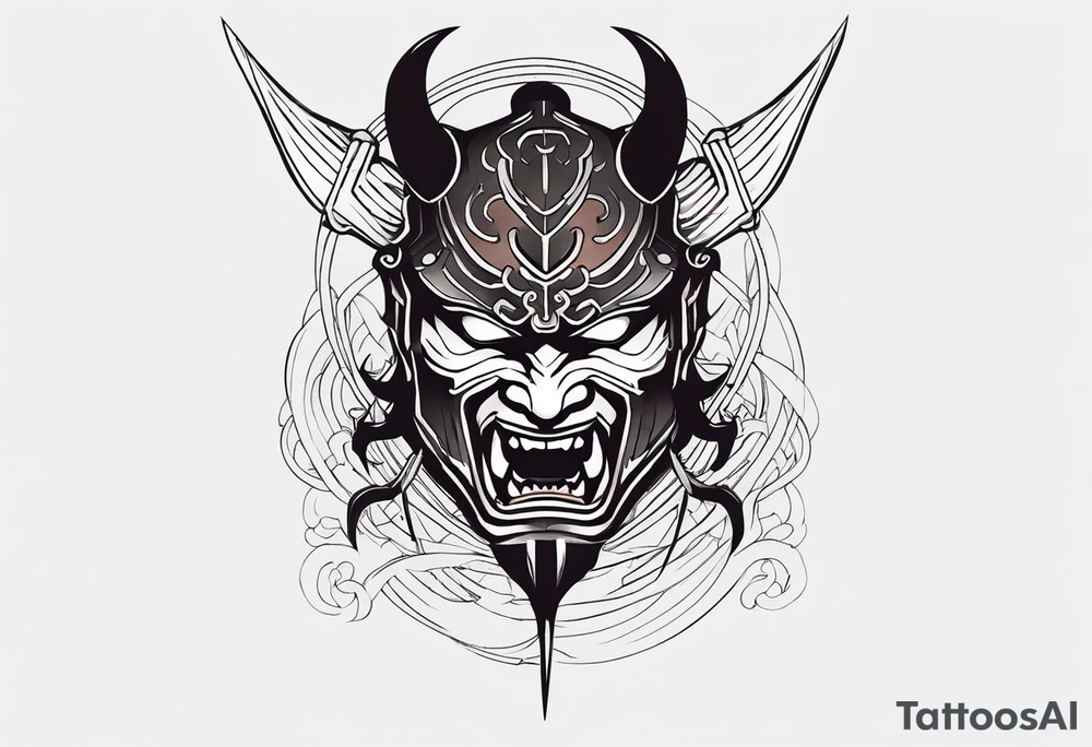 demon samurai tattoo idea