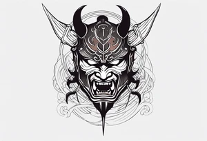 demon samurai tattoo idea